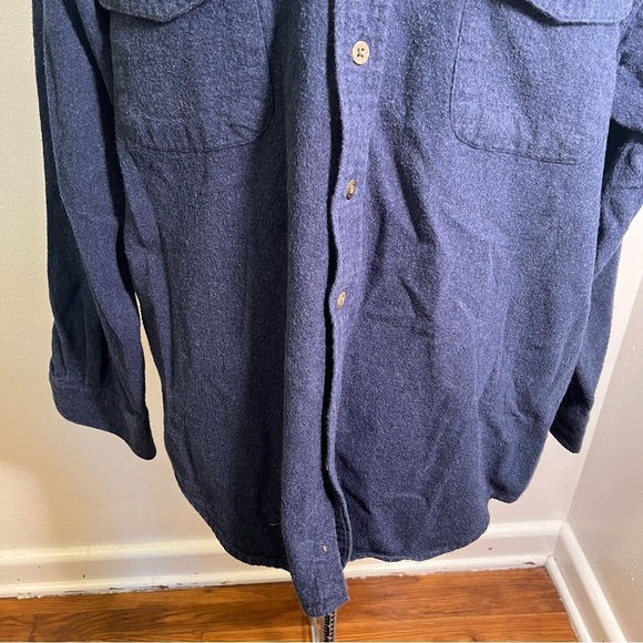 Vintage St. John’s Bay Flannel Button Down Shacket Blue Gray XL - Picture 3 of 9